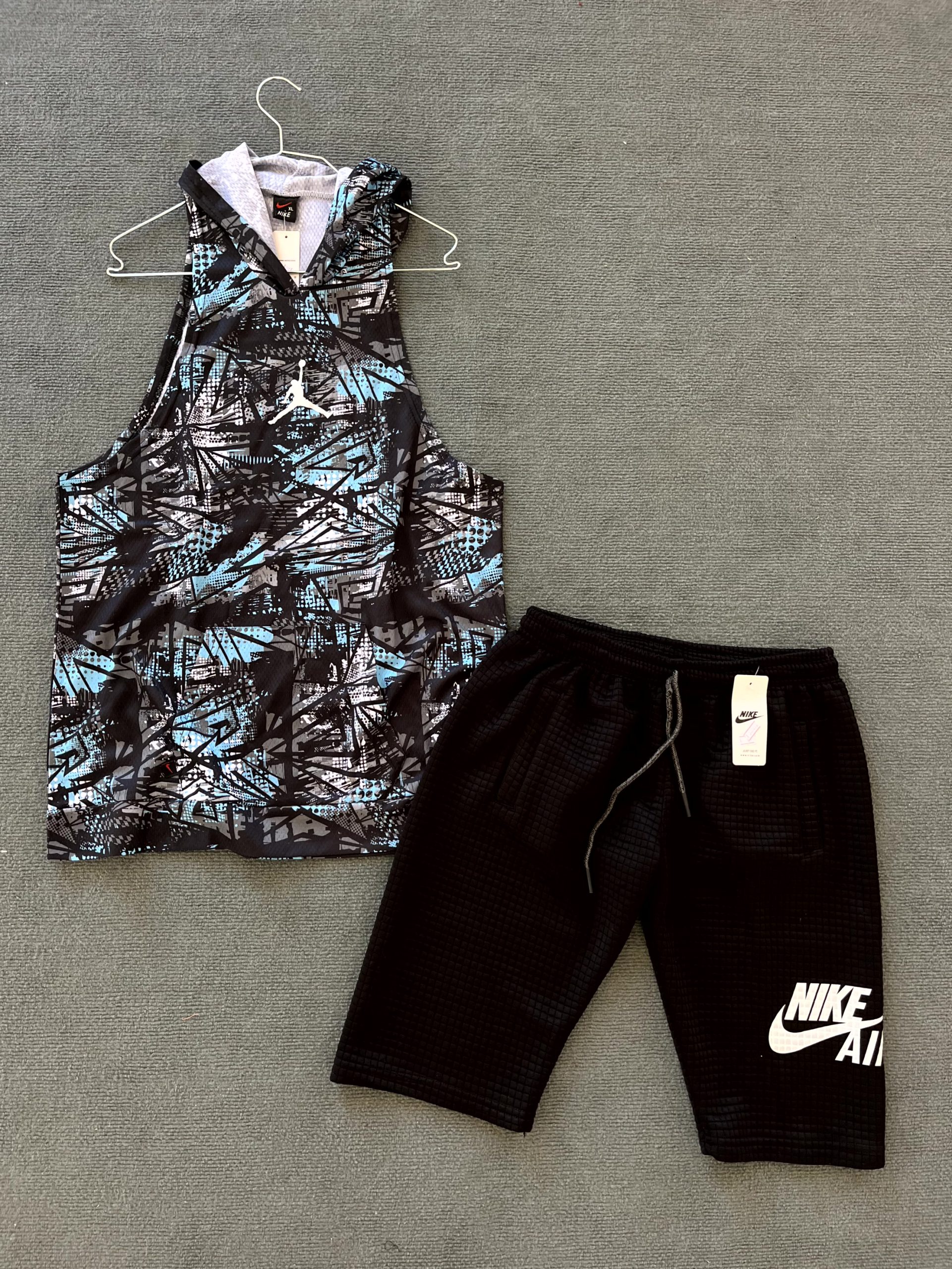 ست شلوارک و رکابی کلاه دار جردن